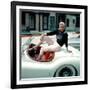 Anita Ekberg, on Her Jaguar, Late 1950s-null-Framed Photo