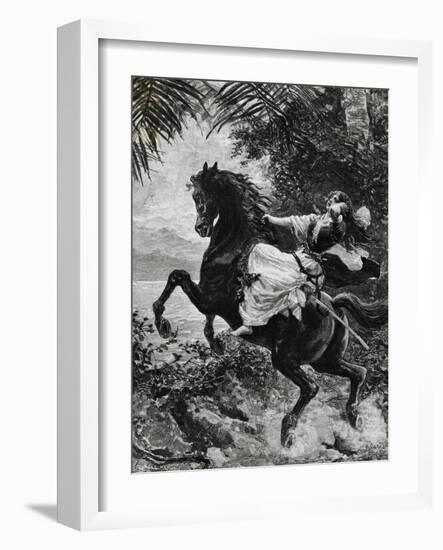Anita Garibaldi at Crossing on Canvas River, Uruguay-Jessie White Mario-Framed Giclee Print
