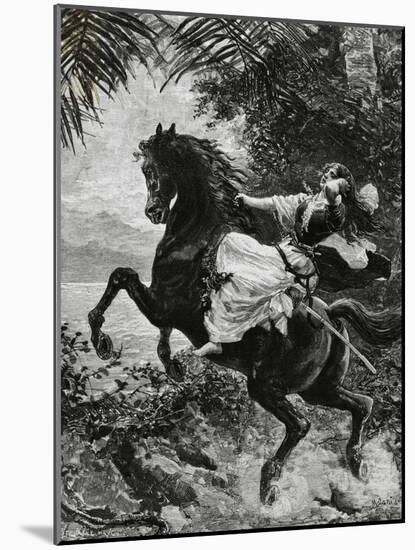 Anita Garibaldi at Crossing on Canvas River, Uruguay-Jessie White Mario-Mounted Giclee Print