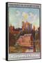 Anjou, France - View of a Castle from Water, State Railways Postcard, c.1920-Lantern Press-Framed Stretched Canvas