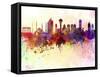 Ankara Skyline in Watercolor Background-paulrommer-Framed Stretched Canvas