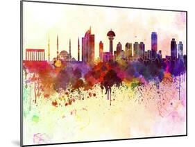 Ankara Skyline in Watercolor Background-paulrommer-Mounted Art Print