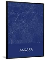 Ankara, Turkey Blue Map-null-Framed Poster