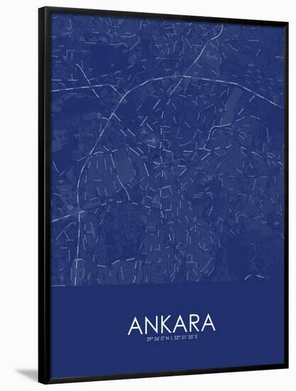 Ankara, Turkey Blue Map-null-Framed Poster