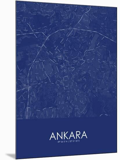 Ankara, Turkey Blue Map-null-Mounted Poster