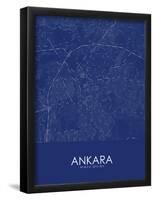 Ankara, Turkey Blue Map-null-Framed Poster