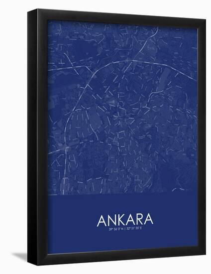 Ankara, Turkey Blue Map-null-Framed Poster