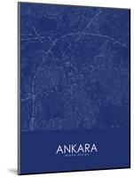 Ankara, Turkey Blue Map-null-Mounted Poster