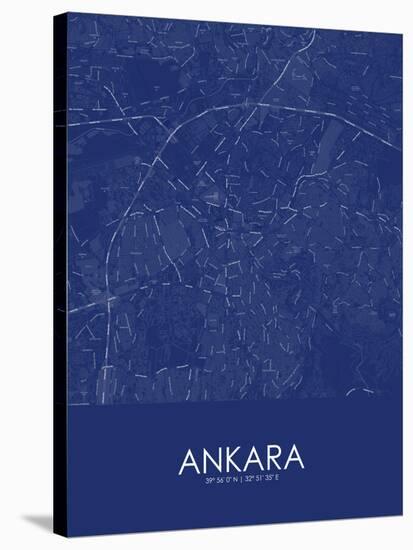 Ankara, Turkey Blue Map-null-Stretched Canvas