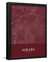 Ankara, Turkey Red Map-null-Framed Poster