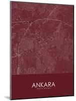 Ankara, Turkey Red Map-null-Mounted Poster