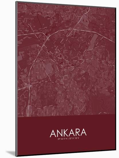 Ankara, Turkey Red Map-null-Mounted Poster