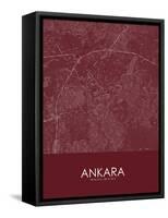 Ankara, Turkey Red Map-null-Framed Stretched Canvas