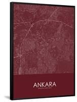 Ankara, Turkey Red Map-null-Framed Poster