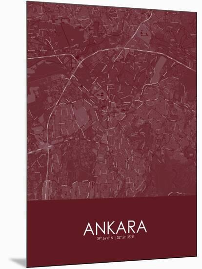 Ankara, Turkey Red Map-null-Mounted Poster