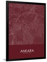 Ankara, Turkey Red Map-null-Framed Poster