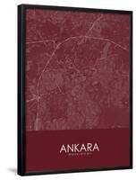 Ankara, Turkey Red Map-null-Framed Poster