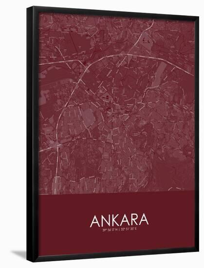 Ankara, Turkey Red Map-null-Framed Poster