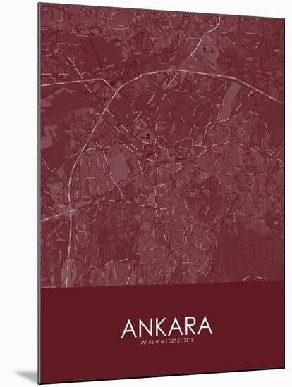 Ankara, Turkey Red Map-null-Mounted Poster