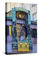 Anker Clock, Vienna, Austria, Europe-Neil Farrin-Stretched Canvas