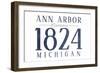 Ann Arbor, Michigan - Established Date (Blue)-Lantern Press-Framed Art Print