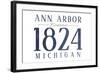 Ann Arbor, Michigan - Established Date (Blue)-Lantern Press-Framed Art Print