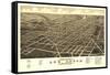 Ann Arbor, Michigan - Panoramic Map-Lantern Press-Framed Stretched Canvas