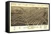 Ann Arbor, Michigan - Panoramic Map-Lantern Press-Framed Stretched Canvas