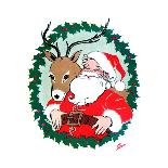 Santa & Reindeer - Jack and Jill, December 1956-Ann Eshner-Giclee Print