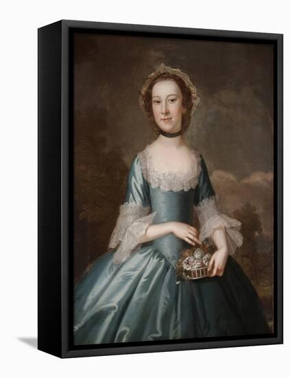 Ann Langdon, Mrs. Richard Ayscough, C.1755 (Oil on Canvas)-John Wollaston-Framed Stretched Canvas