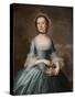 Ann Langdon, Mrs. Richard Ayscough, C.1755 (Oil on Canvas)-John Wollaston-Stretched Canvas