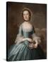 Ann Langdon, Mrs. Richard Ayscough, C.1755 (Oil on Canvas)-John Wollaston-Stretched Canvas