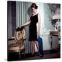 Ann-Margret, in French Drawing Room, Posing in Black Dress, 1960s-null-Stretched Canvas