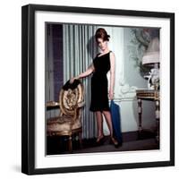 Ann-Margret, in French Drawing Room, Posing in Black Dress, 1960s-null-Framed Photo