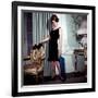 Ann-Margret, in French Drawing Room, Posing in Black Dress, 1960s-null-Framed Photo