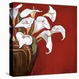 Tulips on Red-Ann Parr-Stretched Canvas