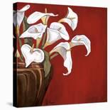 Tulips on Red-Ann Parr-Stretched Canvas