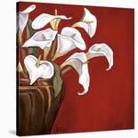 Tulips on Red-Ann Parr-Stretched Canvas