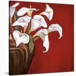Tulips on Red-Ann Parr-Stretched Canvas