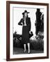 Ann Sheridan in Tile Red Flannel Suit Designed by Howard Shoup with Broad Brimmed Felt Hat, 1938-null-Framed Photo