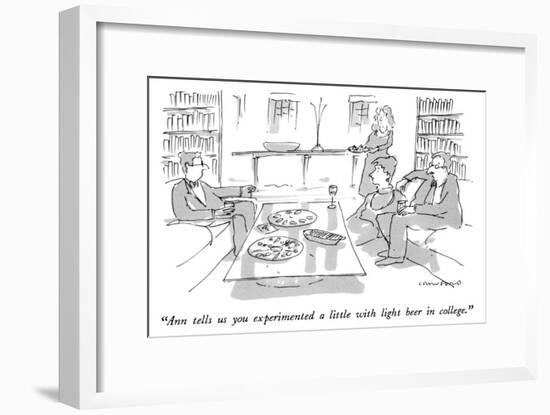 "Ann tells us you experimented a little with light beer in college." - New Yorker Cartoon-Michael Crawford-Framed Premium Giclee Print