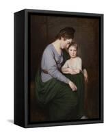 Ann Wilson with Her Daughter, Sybill, C.1776-77-George Romney-Framed Stretched Canvas