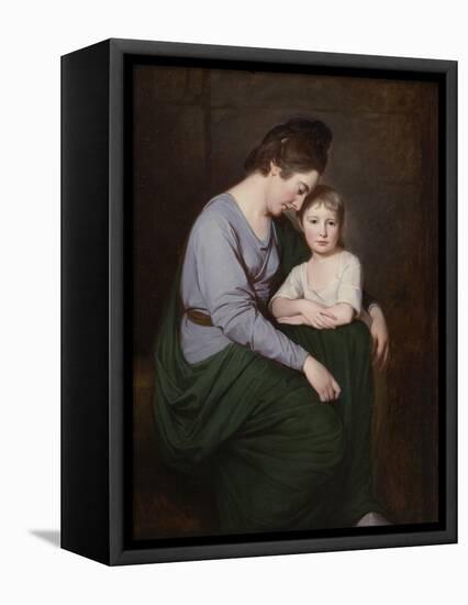 Ann Wilson with Her Daughter, Sybill, C.1776-77-George Romney-Framed Stretched Canvas