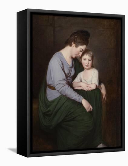 Ann Wilson with Her Daughter, Sybill, C.1776-77-George Romney-Framed Stretched Canvas