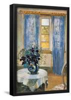 Anna Ancher Blue Clematis in the Studio of the Artist Art Print Poster-null-Framed Poster