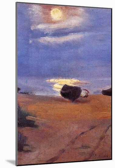 Anna Ancher Boats in the moonlight on South Beach Art Print Poster-null-Mounted Poster