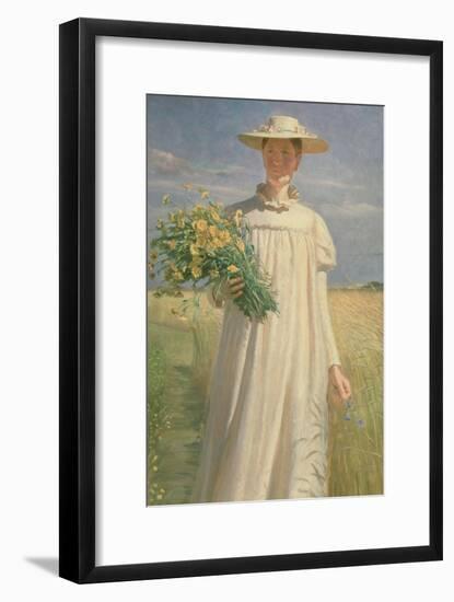 Anna Ancher Returning from Flower Picking, 1902-Michael Peter Ancher-Framed Giclee Print
