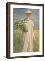 Anna Ancher Returning from Flower Picking, 1902-Michael Peter Ancher-Framed Giclee Print