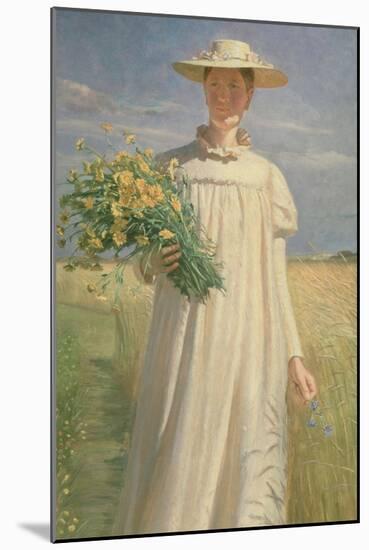 Anna Ancher Returning from Flower Picking, 1902-Michael Peter Ancher-Mounted Giclee Print