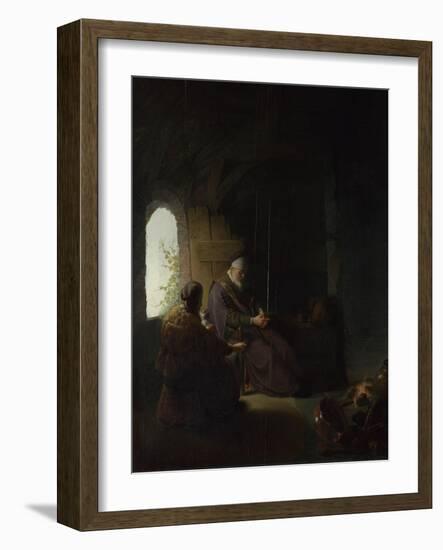 Anna and the Blind Tobit, C.1630-Rembrandt van Rijn-Framed Giclee Print